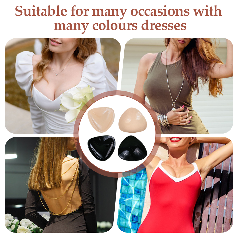 Women Sticky Push Up Bras Inserts Breathable Self Adhesive Invisible Bra Skin-Friendly Boob Push-Up Bra Pad for A Natural Look