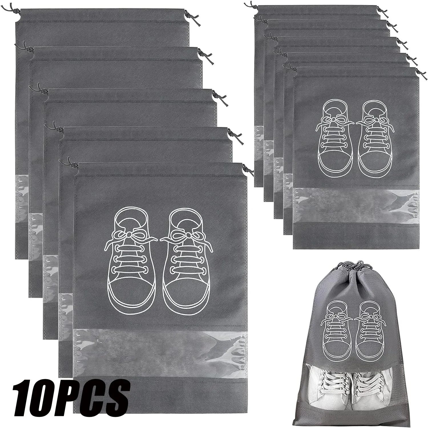 Bolsas organizadoras para almacenamiento de zapatos, bolsas no tejidas para polvo de zapatos, bolsa de zapatos de viaje portátil, organizadores de bolsas de embalaje para almacenamiento de zapatos, 5/10 Uds.