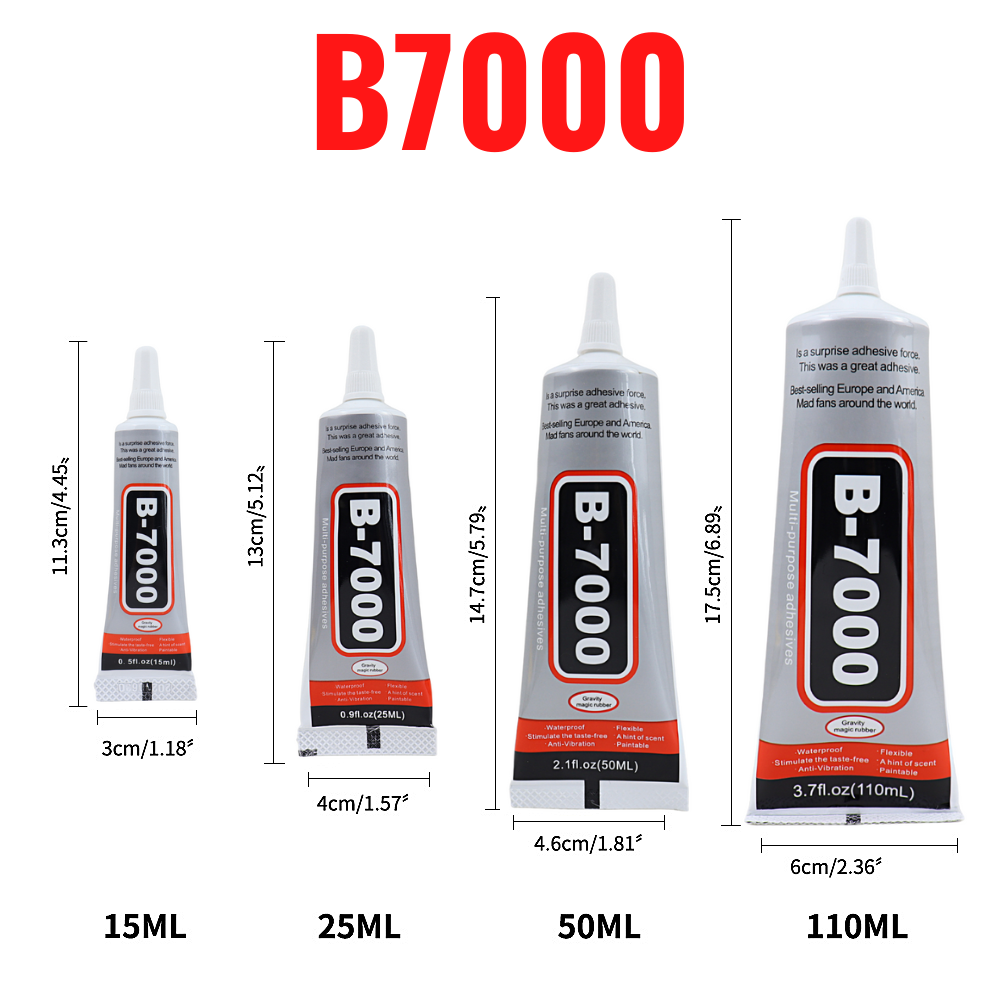15ML 25ML 50ML 110ML B7000 Trong Suốt Điện Thoại Liên Hệ Sửa Chữa Keo Đa Năng Nhựa Thủy Tinh Tự Làm Keo B-7000 với Độ Chính Xác Applicator