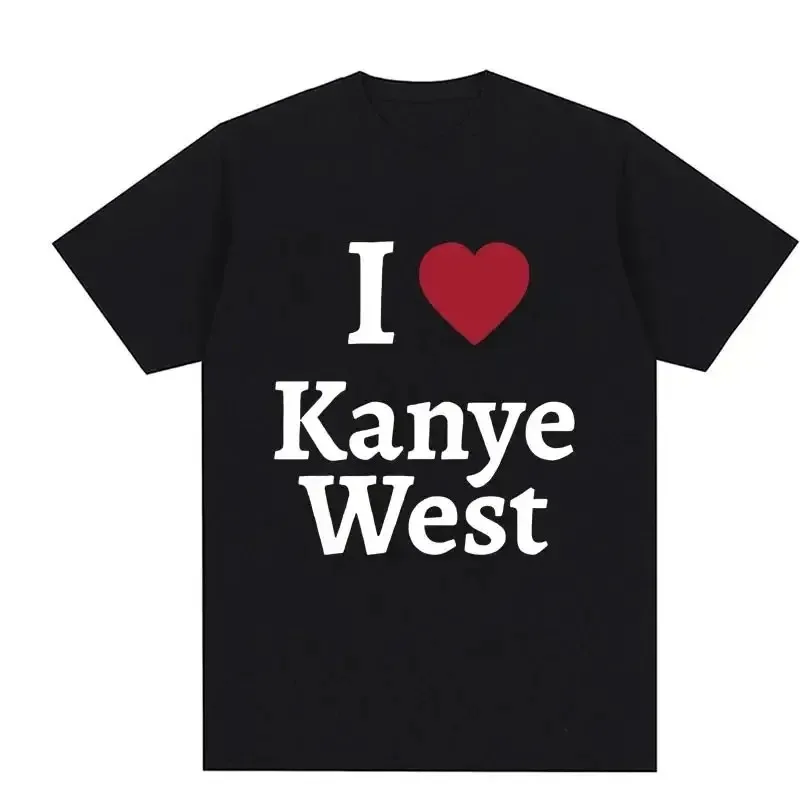 男性と女性のためのカニエスタイルの半袖Tシャツ,レトロなスタイルの綿100% のTシャツ,ヒップホップスタイル,ストリートウェア