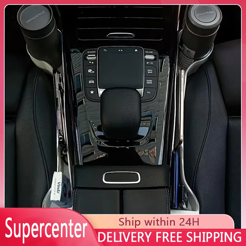 Portavasos para asiento delantero y trasero de coche, caja de almacenamiento multifuncional para organización de automóviles, almacenamiento de accesorios interiores, 2 uds.