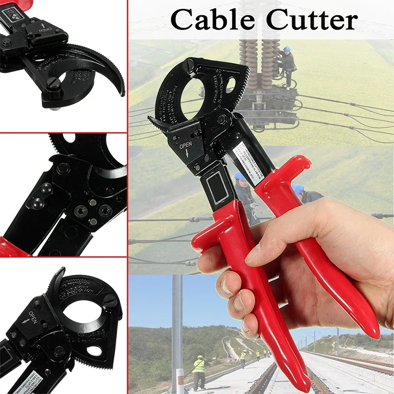 Alicate de corte catraca cortador de cabo catraca fio de metal corte até 240mm2 ferramenta manual de corte