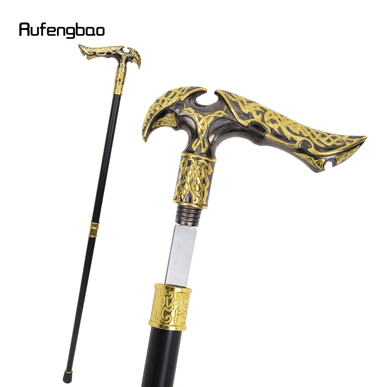 Canne de marche de luxe de Type or noir avec épée cachée de 26cm, canne d'auto-défense à la mode, bâton de crosse Cosplay 93cm