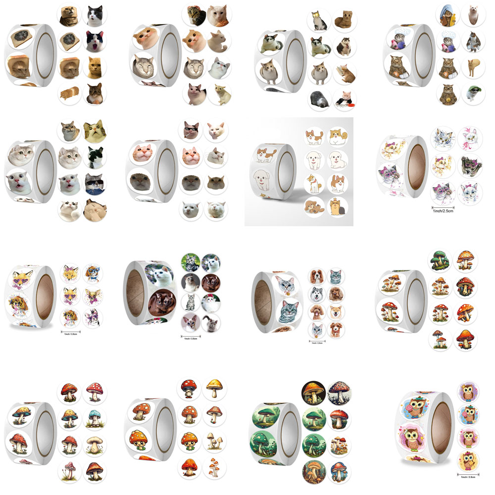 50-500pcs แมวน่ารักสัตว์สติกเกอร์รางวัลเด็กใหม่สร้างแรงบันดาลใจสติกเกอร์ DIY Creative Friendly Campus Office self-กาว labe