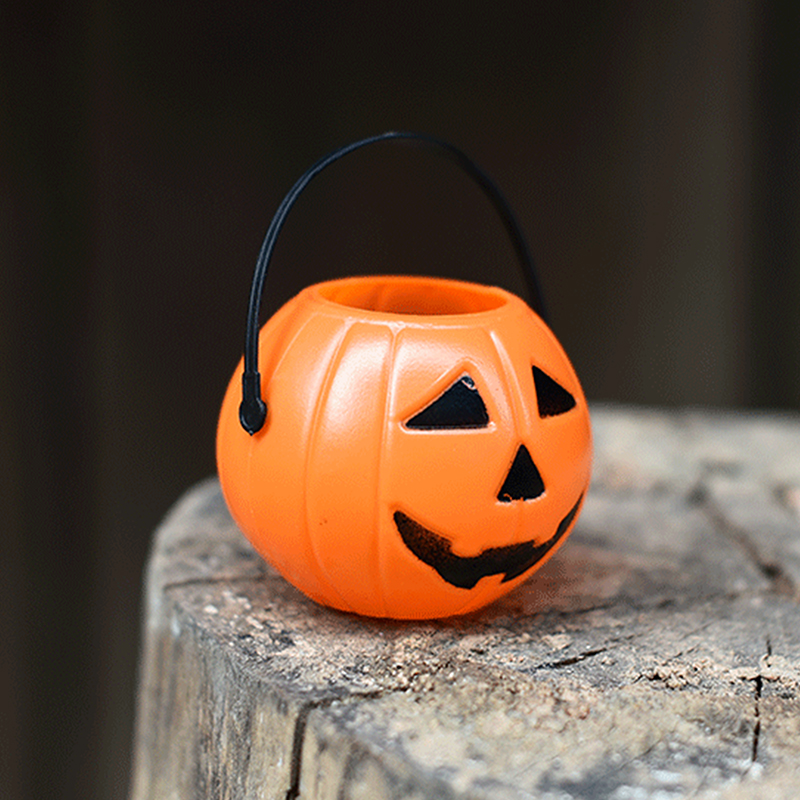 1szt Wiadro z dyni Halloween Cukierki Cukierek albo psikus Wiadra Uchwyt Wiadro Mini kosz Prezent na Halloween Dekoracja domu Rekwizyty