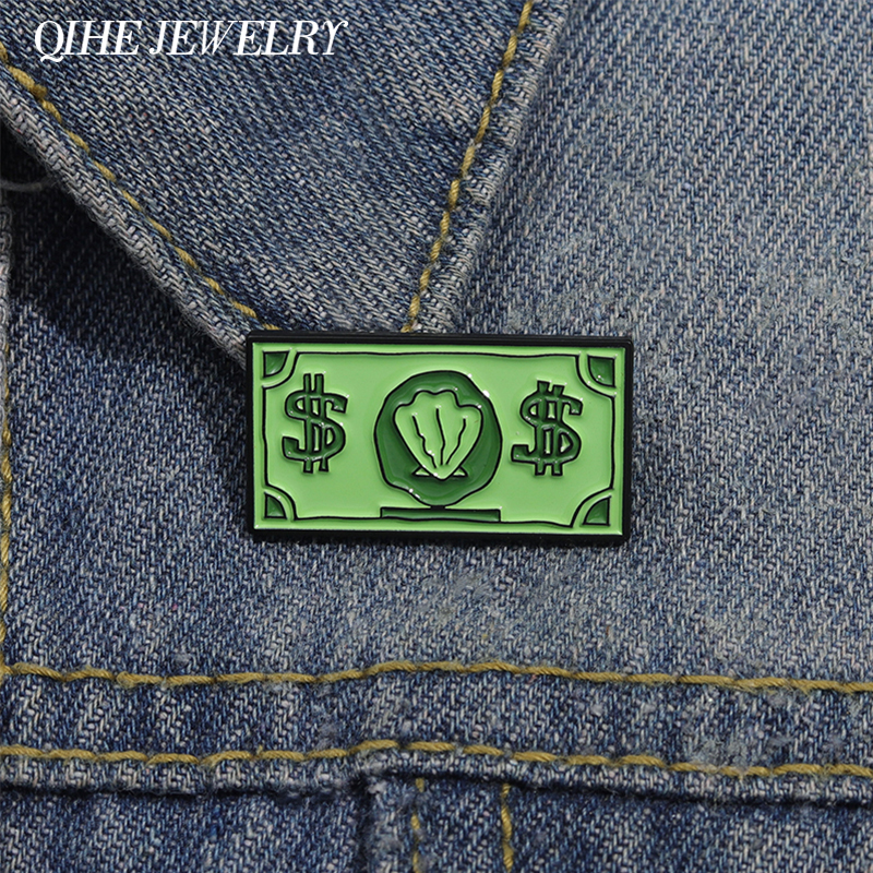 Alfileres esmaltados con tarjeta de crédito y dinero de dólar de Anime de comedia divertida, broches de Metal con inspiración de Anime de dibujos animados, insignias decorativas para solapa, joyería