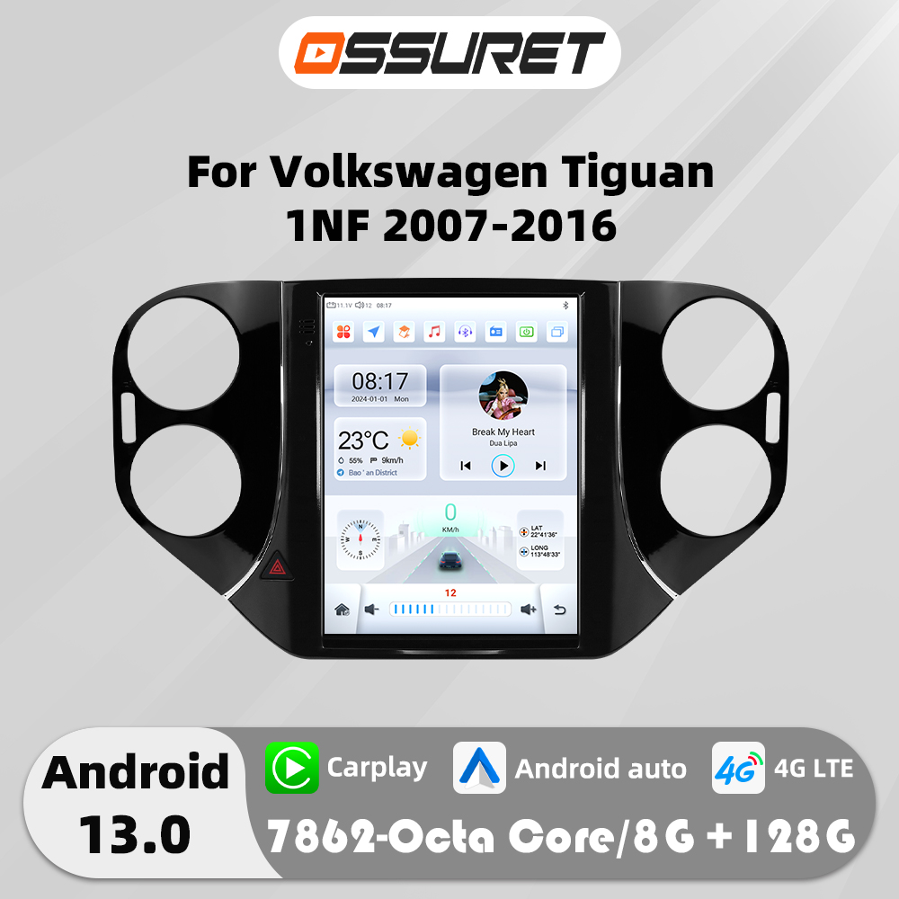 9.7"Android 13 Autoradio for VW Volkswagen Tiguan 1NF 2007-2016 Multimedia player Car radio GPS navi Stereo 4G Carplay Head Unit