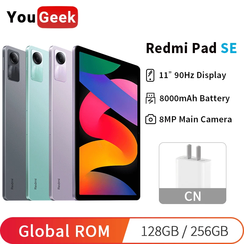 Xiaomi Redmi Pad SE с глобальной прошивкой, Восьмиядерный процессор Snapdragon 680, экран 11 дюймов, 90 Гц, аккумулятор 8000 мАч, камера 8 Мп, быстрая зарядка, Mi Tablet SE