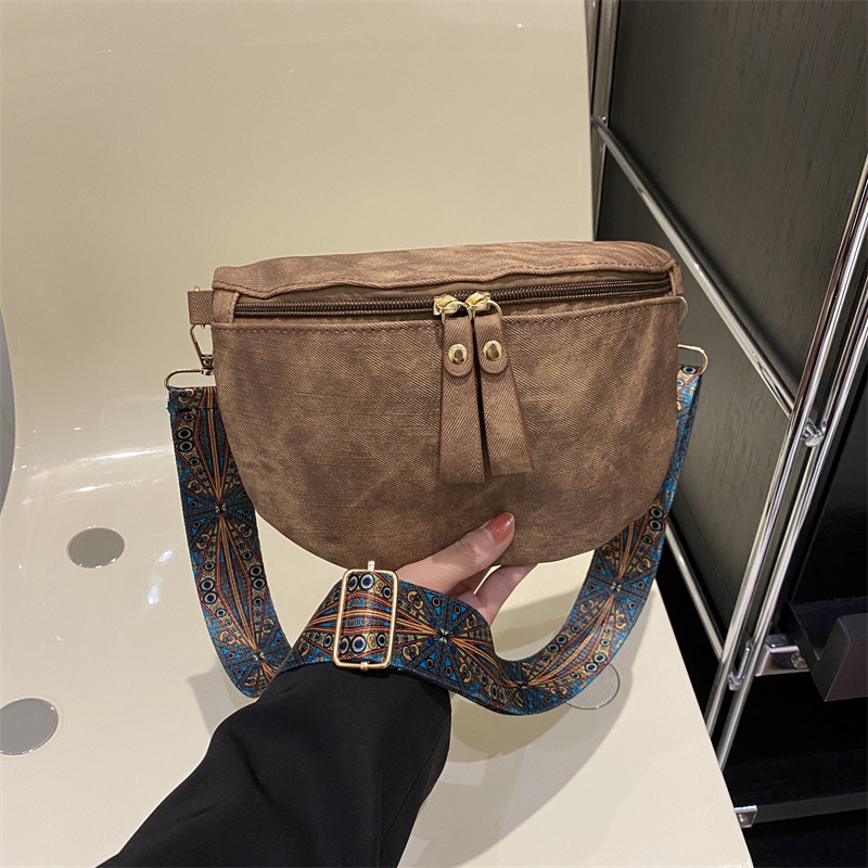 Stijlvolle Hobo effen kleur Satchel Luxe designer borsttas Dames PU lederen heuptassen Brede riem Mode Fanny schoudertas