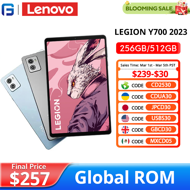 Global ROM Lenovo LEGION Y700 2023 Tablet Snapdragon 8+ Octa Core 8.8 Inch 144Hz Display  6550mAh ZUI15 WIFI