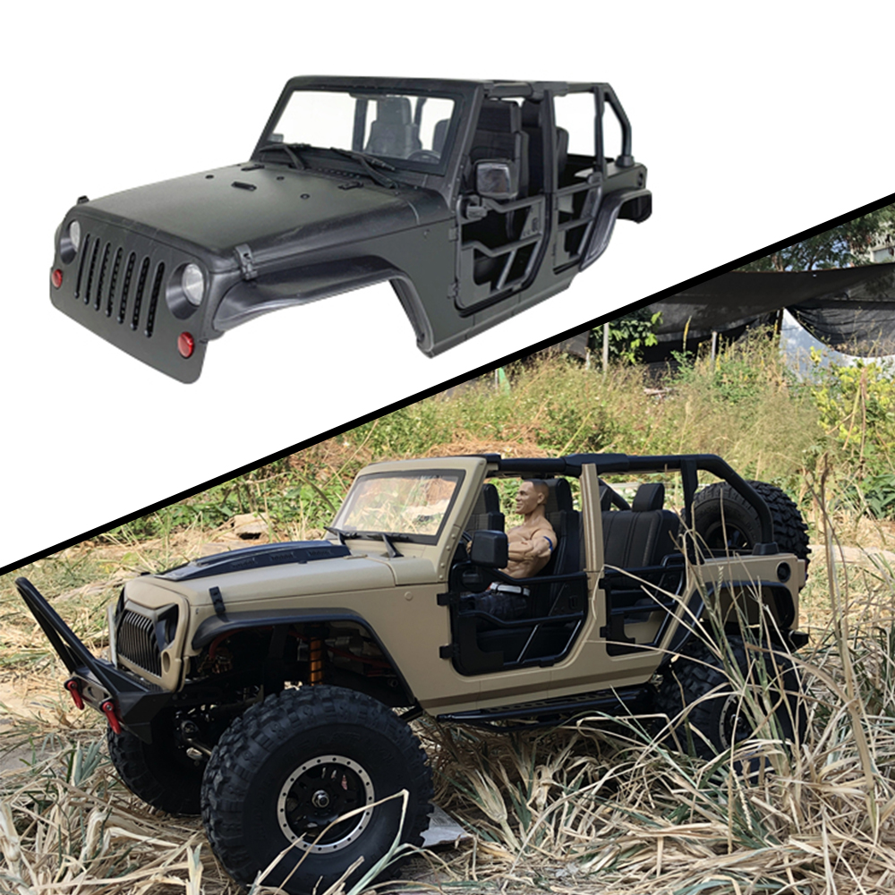 Tube Doors Hard Body Car Shell, 12.3 ", 313mm, Empattement pour 1/10 RC Inoler, TRtage, Redcat, SEN8, Axial SCX10, Jeep Wrangler 90046