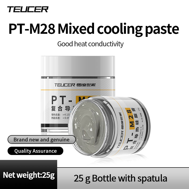Teucer PT-M28 processeur graisse thermique dissipant la chaleur PC ordinateur CPU GPU pâte de refroidissement composée 25g en bouteille avec grattoir