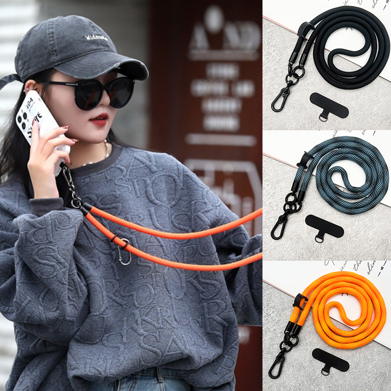 Universal 120cm crossbody cordão cinta corrente para capa de telefone esporte escalada colorido náilon único cabo corda