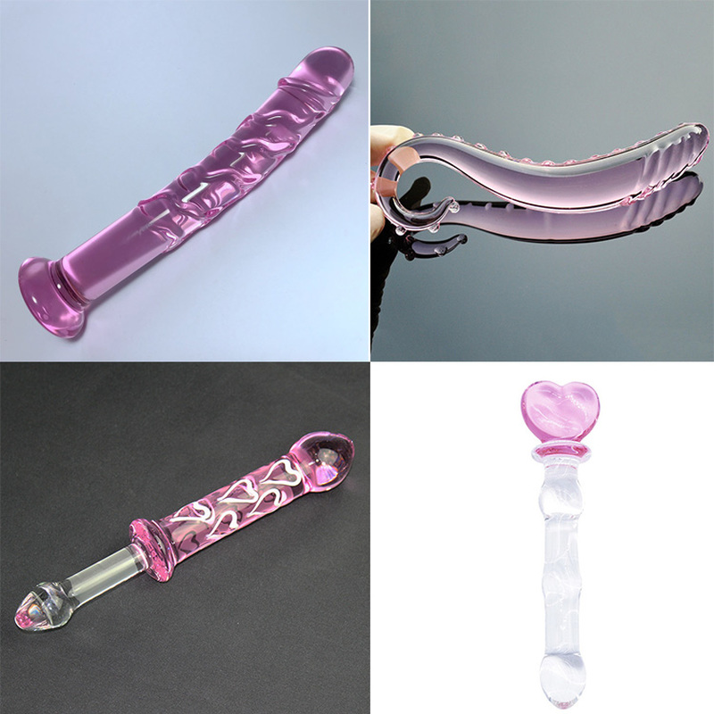 แก้ว Dildo Anal ช่องคลอด Massager ประดิษฐ์ Glans Penis เกลียว G Spot จำลอง Butt Plug ผู้ใหญ่ผลิตภัณฑ์สำหรับเพศ Sex Toys สำหรับผู้หญิงผู้ชาย