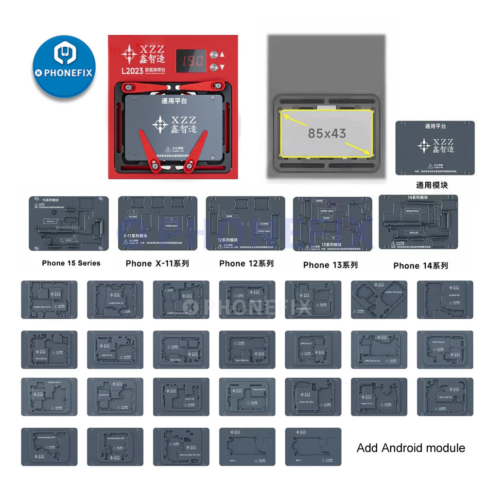 XZZ L2023 Intelligente Vorwärmen Entlötstation für iPhone X - 17 Pro Max Android CPU IC Kamera BGA Schablone Reparatur Werkzeuge