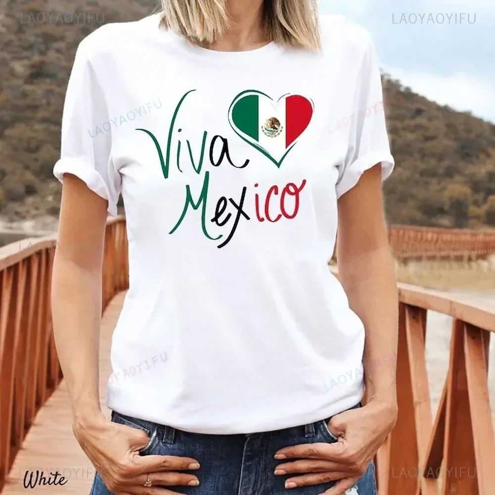Independencia de เม็กซิโกเสื้อยืดผ้าฝ้ายลายฮิสแปนิกส์มรดกทางวัฒนธรรมเครื่องแต่งกายวันเม็กซิโกเสื้อแขนสั้นเทศกาลเม็กซิโก