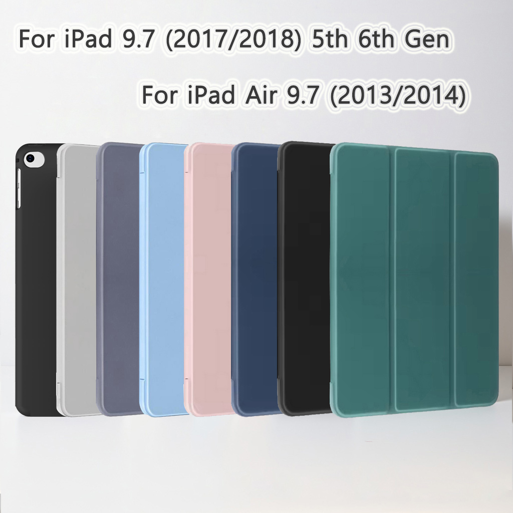 Etui na iPada 6./5. generacji 9,7 cala (2018/2017), iPad Air 2 i 1 (2014/2013), etui Flip Smart Cover Soft Silicone Shell