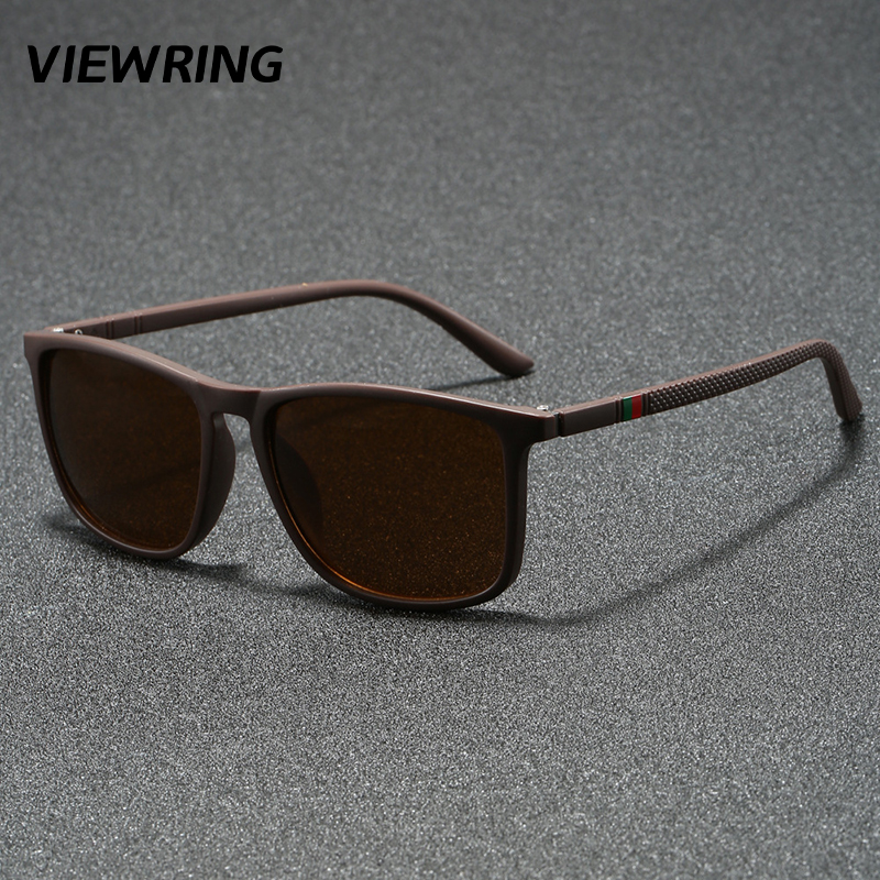 Lunettes de soleil polarisées Viewring à monture mate pour hommes, verres miroir avec revêtement UV400, anti-éblouissement, pour la conduite, la pêche, les voyages et les activités de plein air