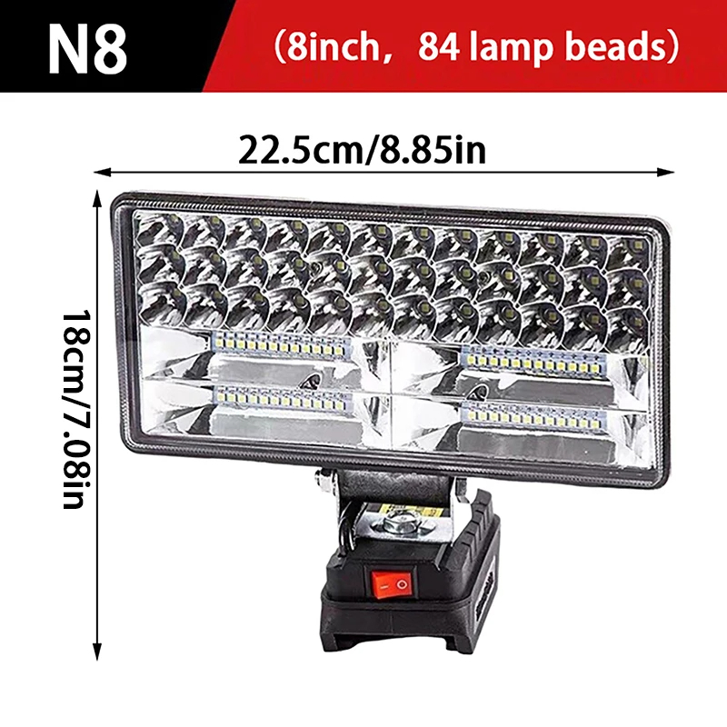 HOMEFISH マキタ 18V リチウムイオンバッテリー LED ワークライト 3/4 インチ懐中電灯ポータブル緊急フラッドランプキャンプランプ