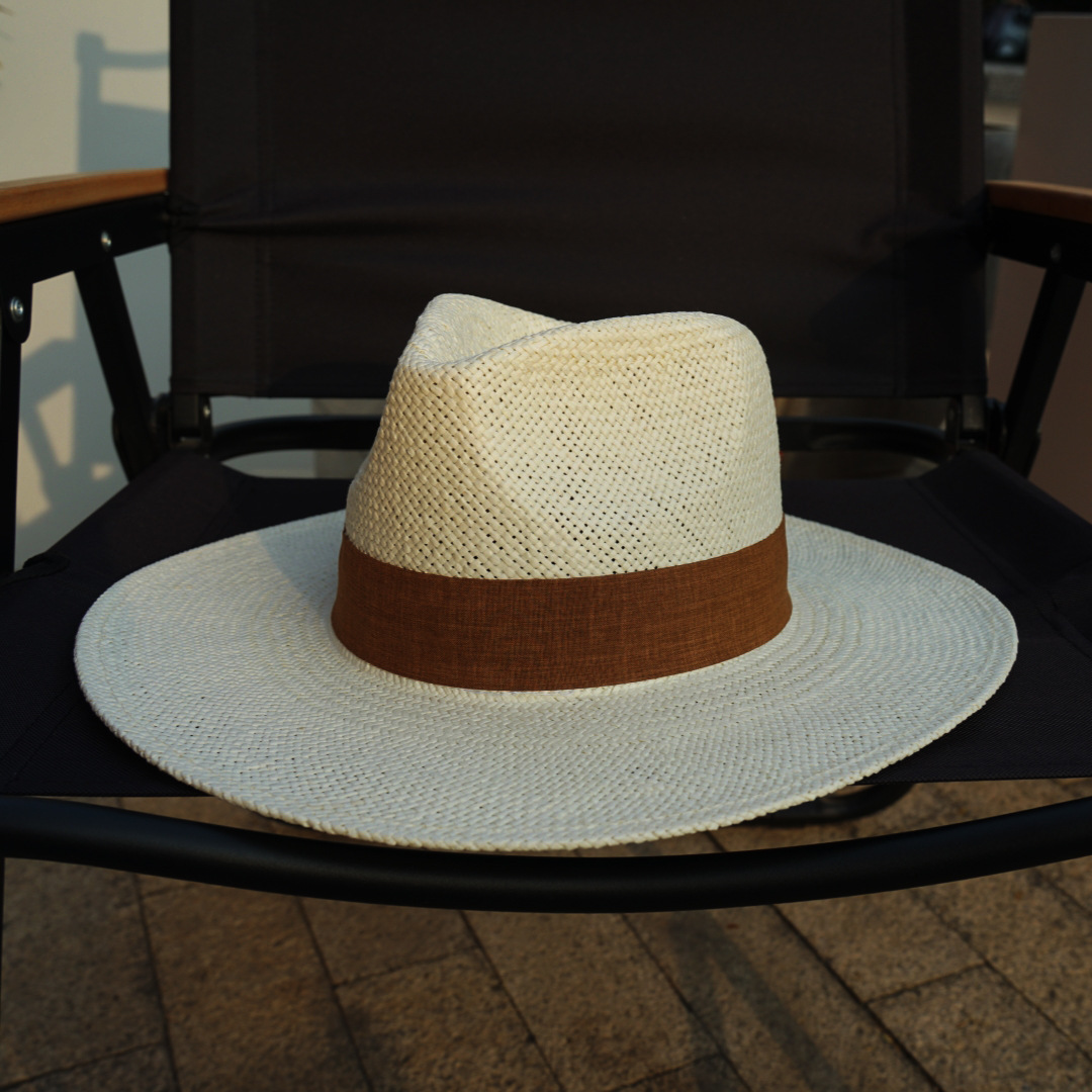 Topi Panama Putih Kasual Fashion Topi Fedora Musim Panas untuk Pria Wanita Topi Matahari Topi Pesta Pernikahan dengan Pita