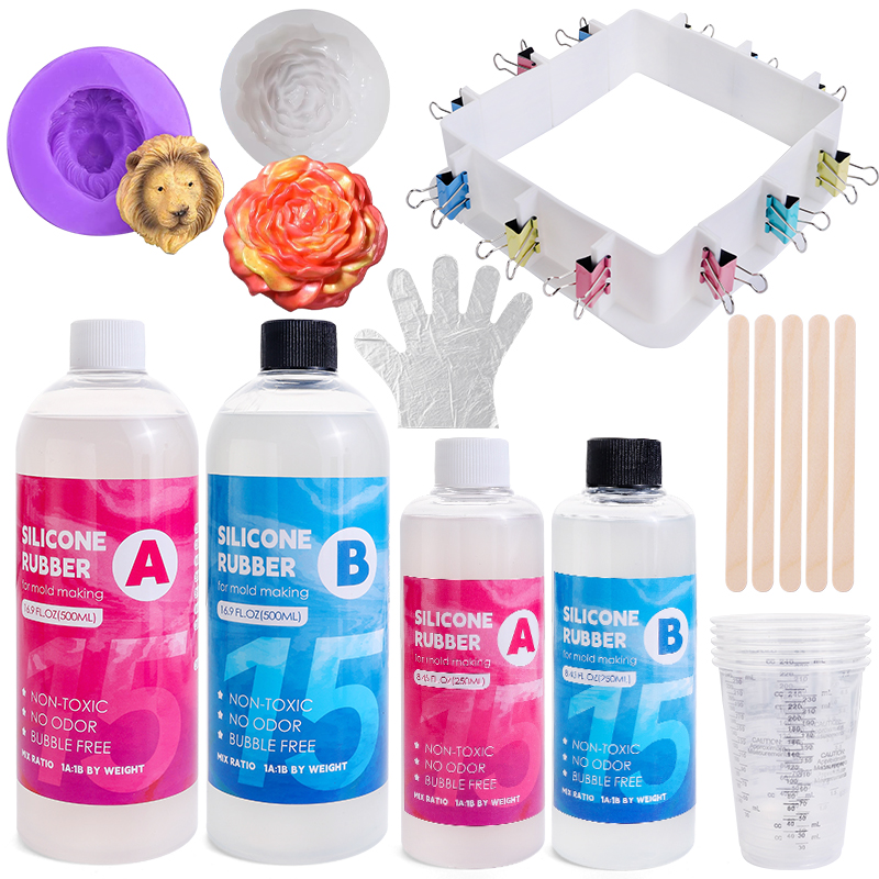 Kit per la creazione di stampi in silicone Fast Cure Gomma siliconica traslucida Stampo liquido non tossico per stampi in silicone per stampi 3D Stampi in resina
