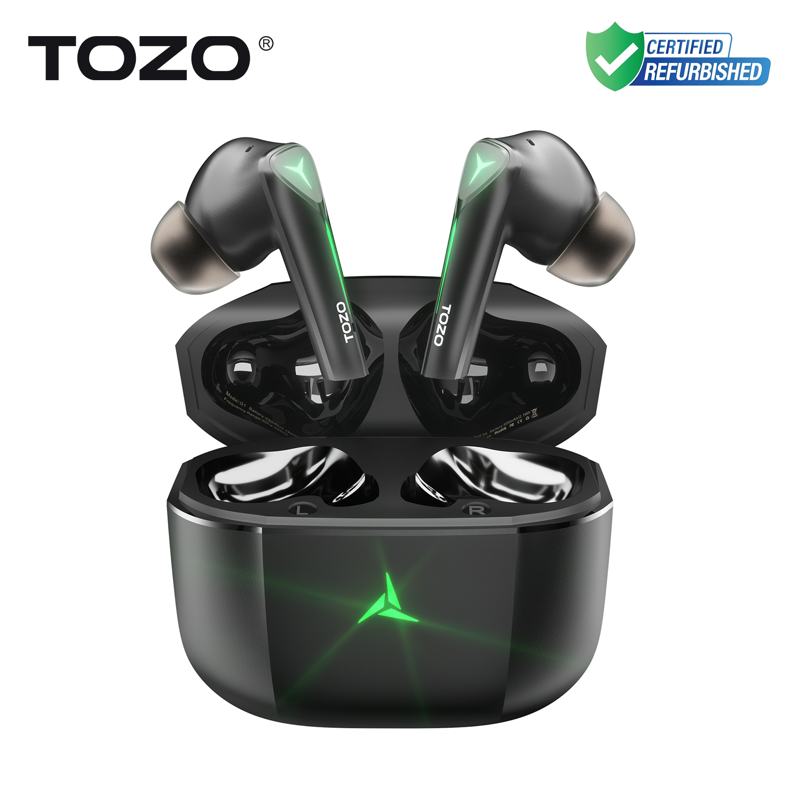 TOZO G1 45Ms Earbud Game Latensi Rendah Yang Diperbarui Headset Earphone Nirkabel Bluetooth 20-40KHz Suara Bass Gamie Musik Mode Ganda