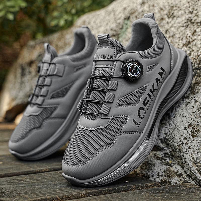 Scarpe da corsa da uomo LOEIKAN con bottoni rotanti, sneakers sportive in mesh traspirante con allacciatura rapida