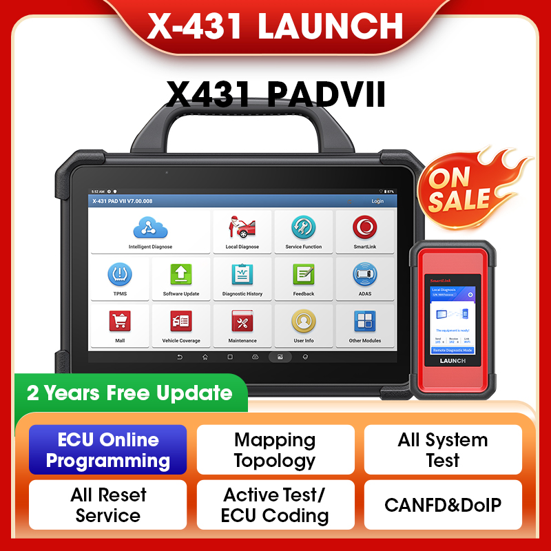 LAUNCH X431 PAD 7 VII PAD7 PADVII Samochodowe narzędzia diagnostyczne J2534 Smartlink Skaner samochodowy Automatyczna diagnostyka Programowanie online OBD