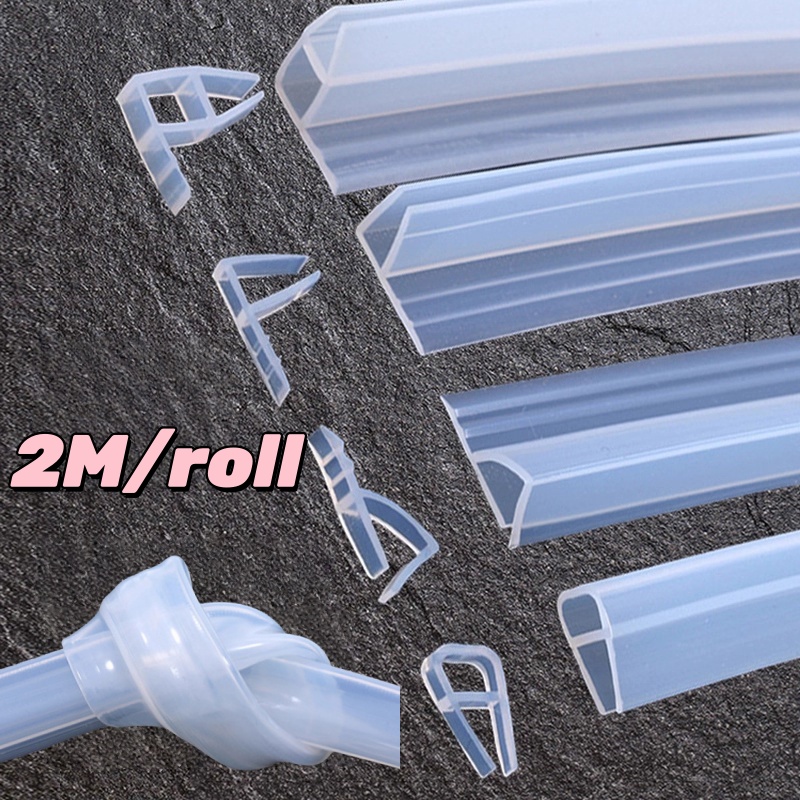 2Meter Widened F/h shape silicone rubber Frameless shower room door window glass seal strip weatherstrip for 6/8/10/12mm glass