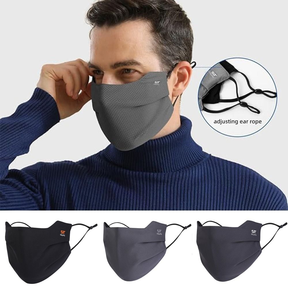 Neue trendige waschbare Sonnenschutz-Gesichtsmaske, atmungsaktiv, wiederverwendbar, Sonnenschutzmaske, einfarbig, winddicht, UV-Gesichtsschutz für den Außenbereich