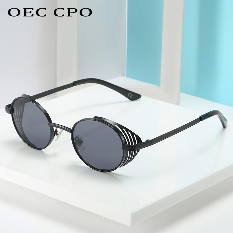 OEC CPOรูปไข่Punkแว่นตากันแดดVINTAGEผู้หญิงผู้ชายรอบยี่ห้อDesignerดวงอาทิตย์แว่นตาหญิงSteampunkแว่นตาRetro UV400 Oculos