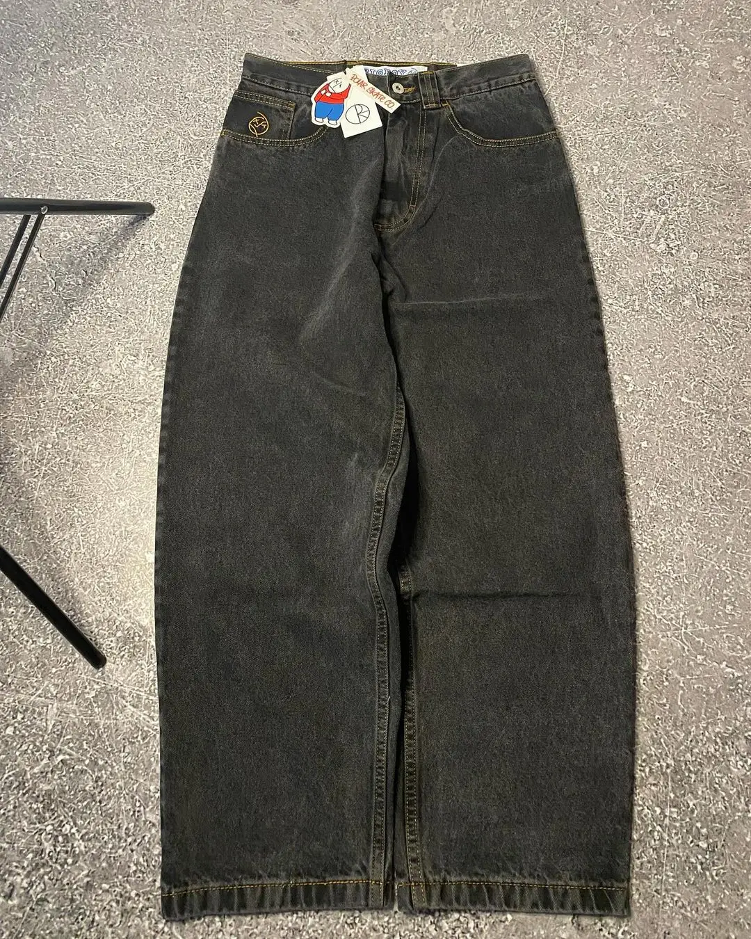 Nouveau Harajuku Hip Hop dessin animé Y2K grand garçon jean femmes graphique broderie Baggy jean pantalon taille haute jambe large pantalon Streetwear
