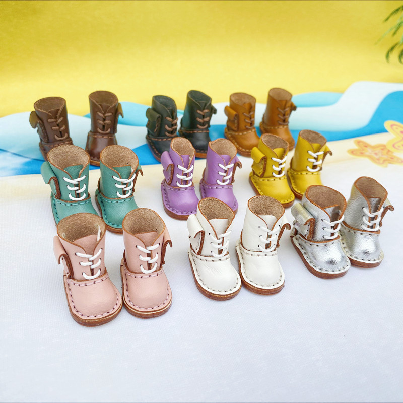 Nowa ręcznie robiona moda Blyth Doll Płaska skóra bydlęca Wysokie buty Doll Blyth Ob22 24 Buty z guzikami dla Ymy Licca Azones Ob24 Fr Doll