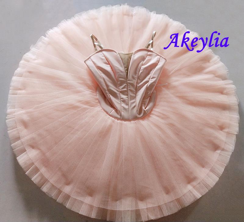 Perzik Professionele Ballet Tutu Dames Blauw zonder decoratie Prestaties Podium Klassieke Tutu pannenkoek balletkostuum Roze 11 lagen