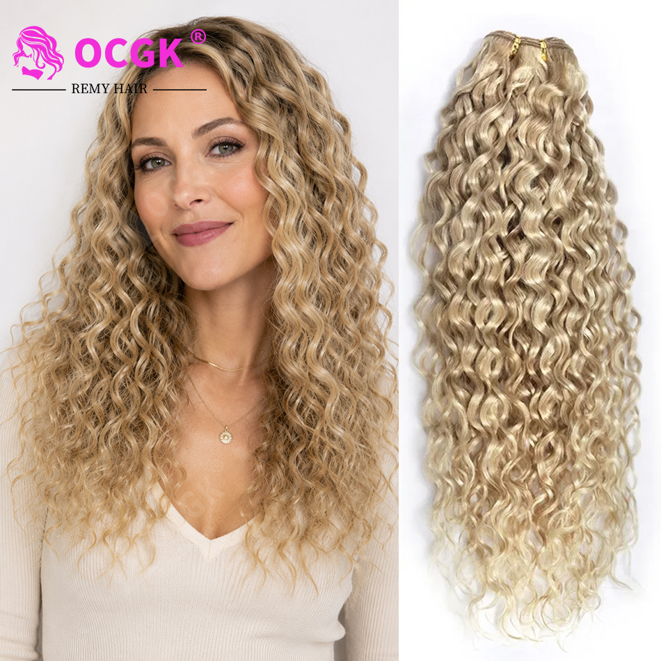 26 "Extensions de trame de cheveux humains réels 613 Ombre Blonde trame de cheveux humains paquets de vague d'eau hors noir brun gingembre paquets 100 g/pièce