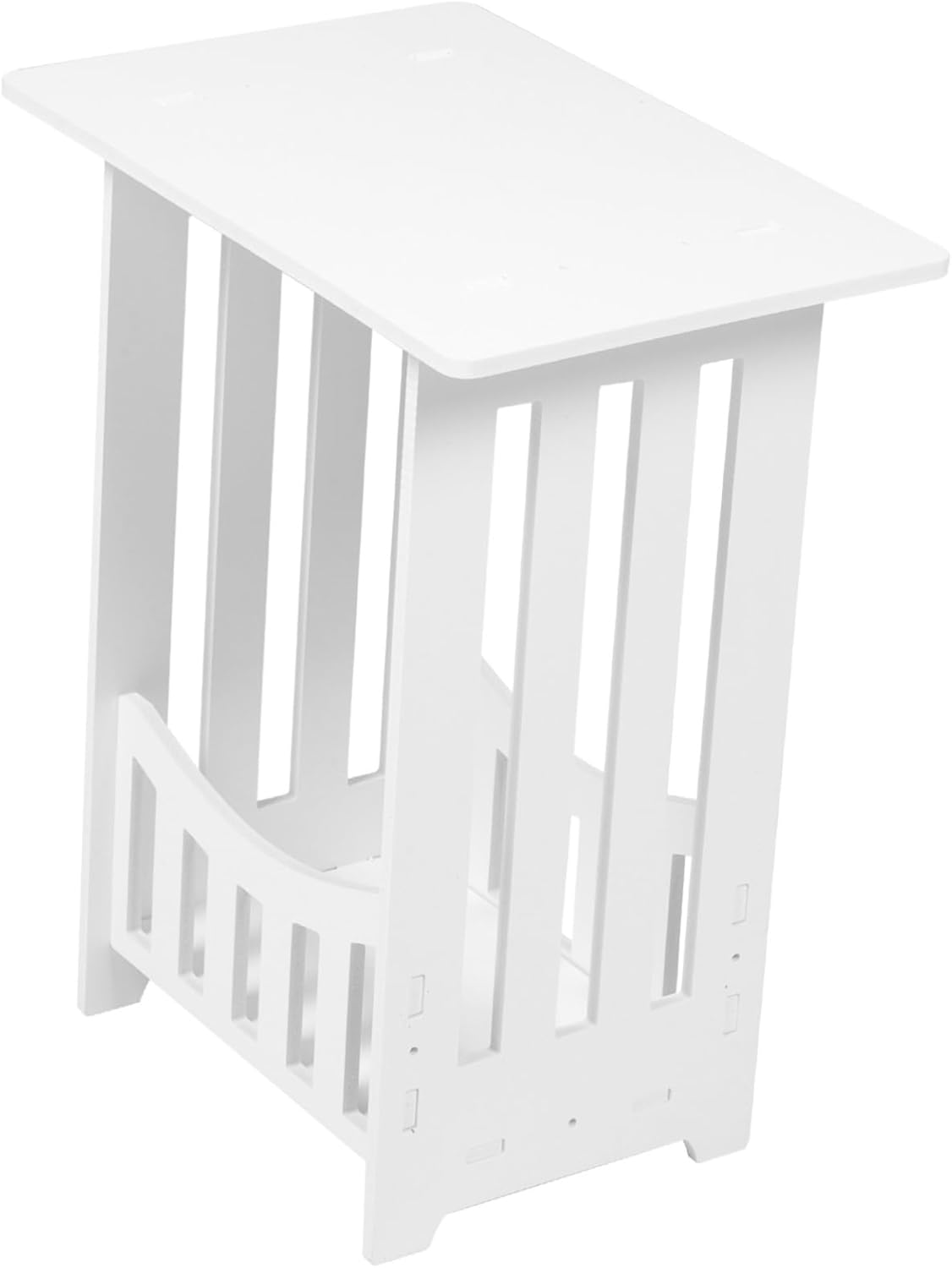 Mesa auxiliar de escritorio pequeña, mesa delgada, mesa auxiliar para dormitorio, mesitas de noche para dormitorios, mesa decorativa, mesita de noche, decoración de esquina, PVC Woo