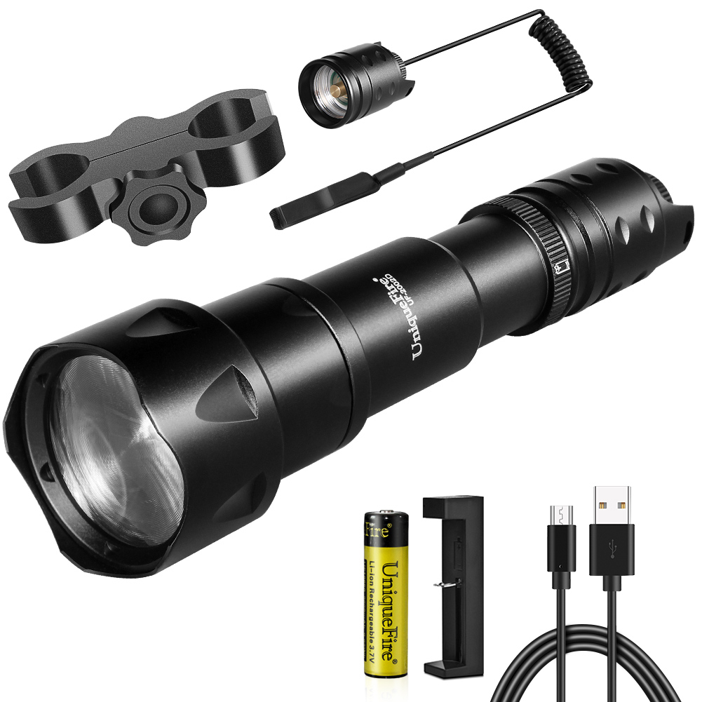 UniqueFire 2002D 44mm obiektyw Vcsel IR 940nm 850/810nm latarka myśliwska LED Zoom noktowizor ściemniacz Swtich latarka Max.1000 metrów