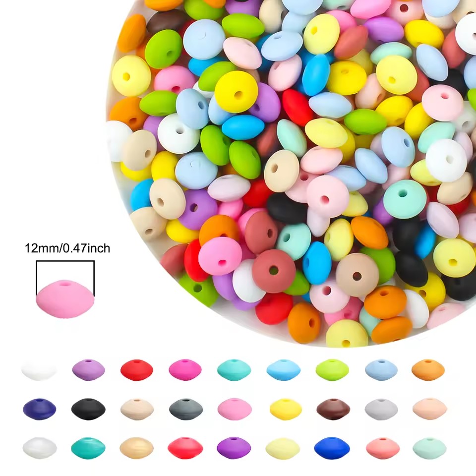 100/50/20 pçs 12mm contas siilcone lentilha solta espaçada grânulo para fazer jóias diy frisado pulseiras colar chaveiro acessórios