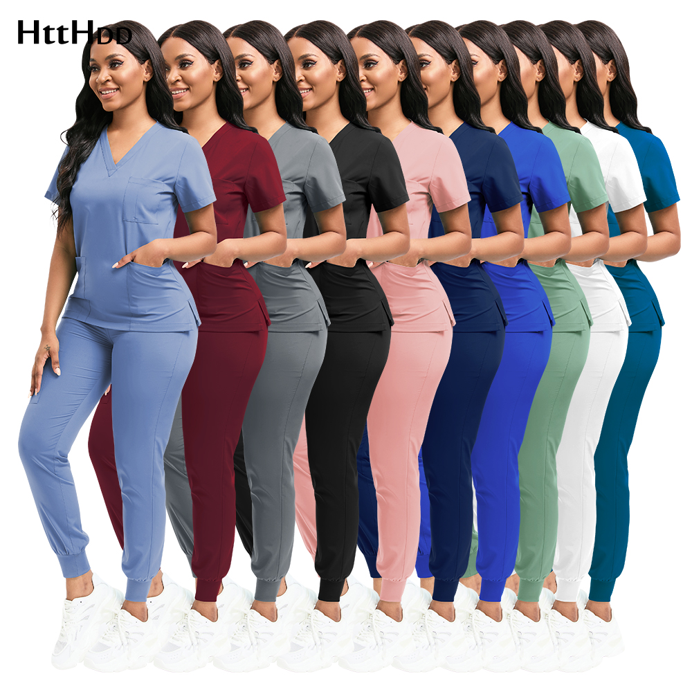 Esfoliante feminino beleza spa uniforme pet clínica loja veterinária odontologia roupas de trabalho conjunto de alta qualidade uniforme de enfermeira médica unisex