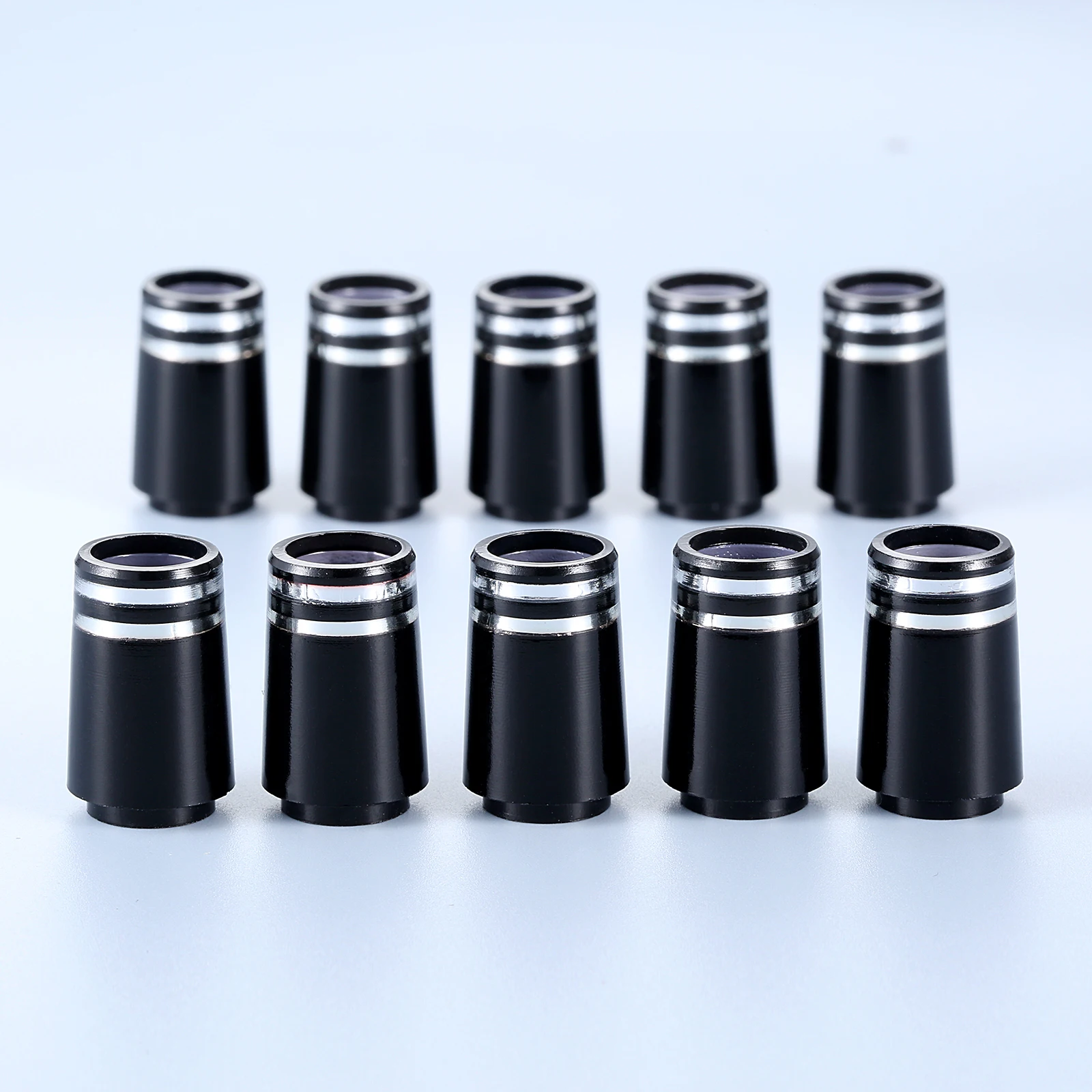 10Pcs Plastic Golf Club Ferrules Sleeve with Two Silver Ring Tips Size 0.370 for Irons Club Shafts Accessories 9.4x22.04x13.6mm