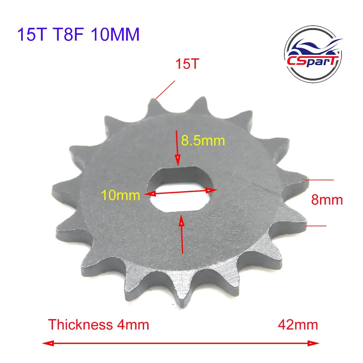 15 Gigi 15 T T8F Oval 10MM Silet EVO X-carnitizip Gear Sprocket 500W 800W 1000W Electric Motor Scooter