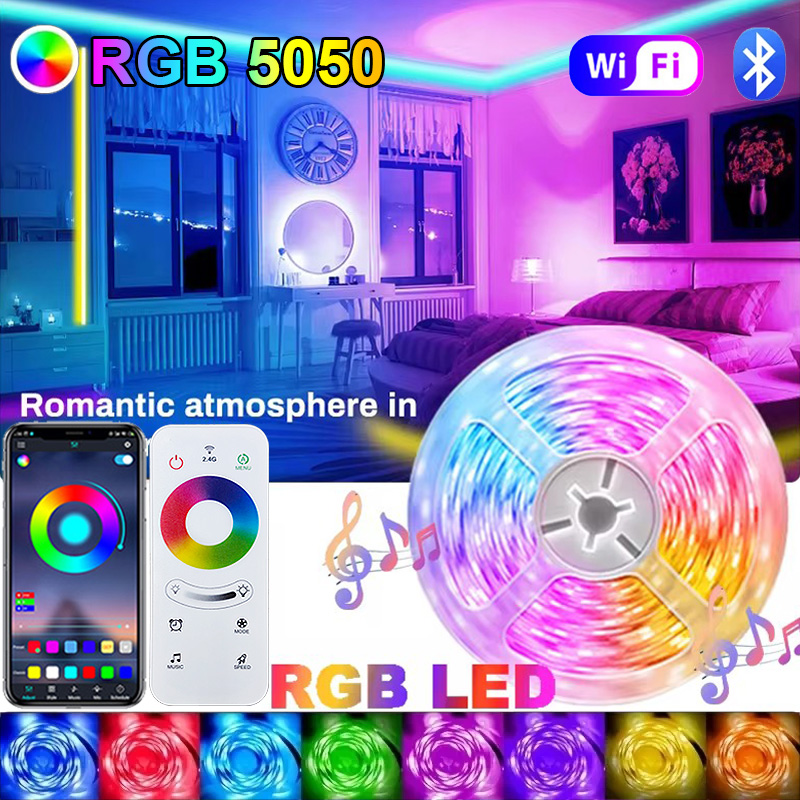 Tira de luces LED RGB 1-30M USB 5050 IR Control remoto cambio de Color cinta de lámpara Flexible para retroiluminación de TV decoración de fiesta en casa