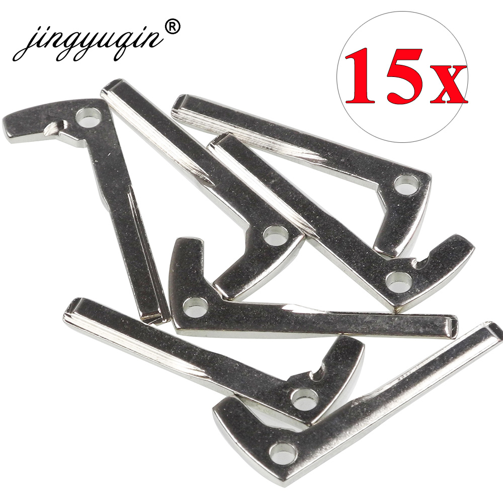 Jingyuqin 15 unids/lote llave sin cortar en blanco inserto para Mercedes Benz Chrome inteligente mando a distancia FOB para automóvil llave de repuesto