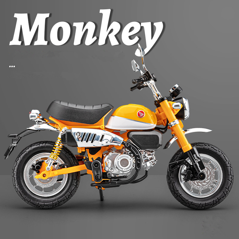 1:12 Honda Monkey 125, модель спортивного мотоцикла из сплава, литая под давлением модель мотоцикла для уличных гонок, имитация звука, свет, детские игрушки, подарок
