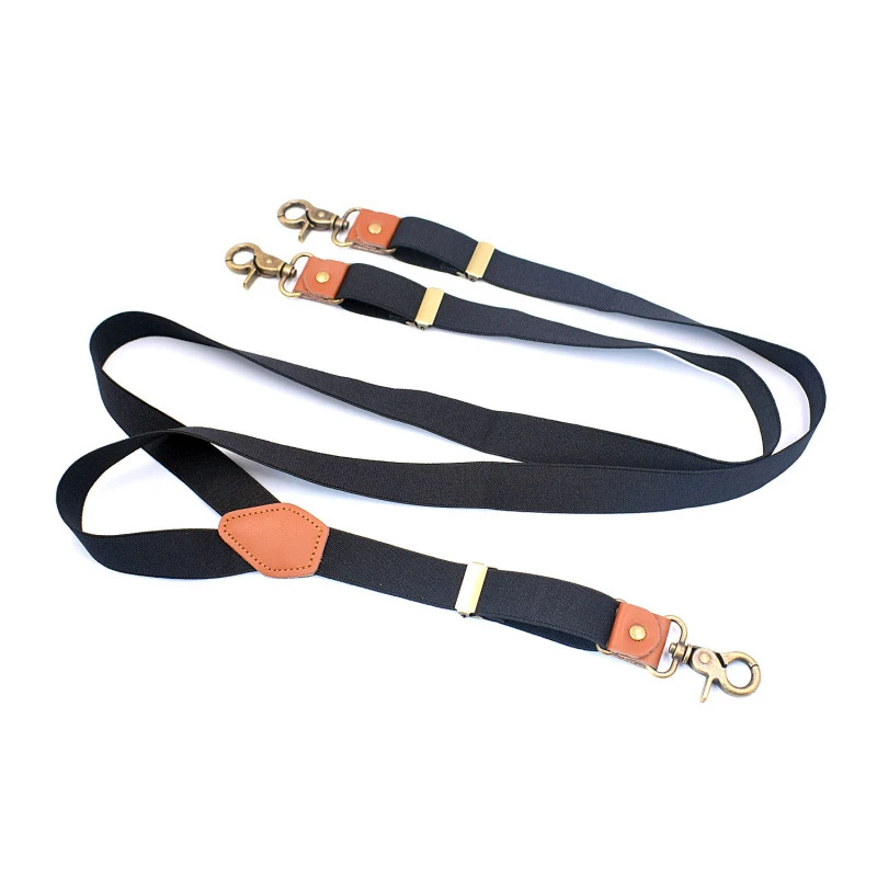 Suspensórios vintage para homens, trabalho pesado, alto, 3,5 cm de largura, formato x, 4 ganchos de pressão de bronze, suspensórios elásticos ajustáveis para calças