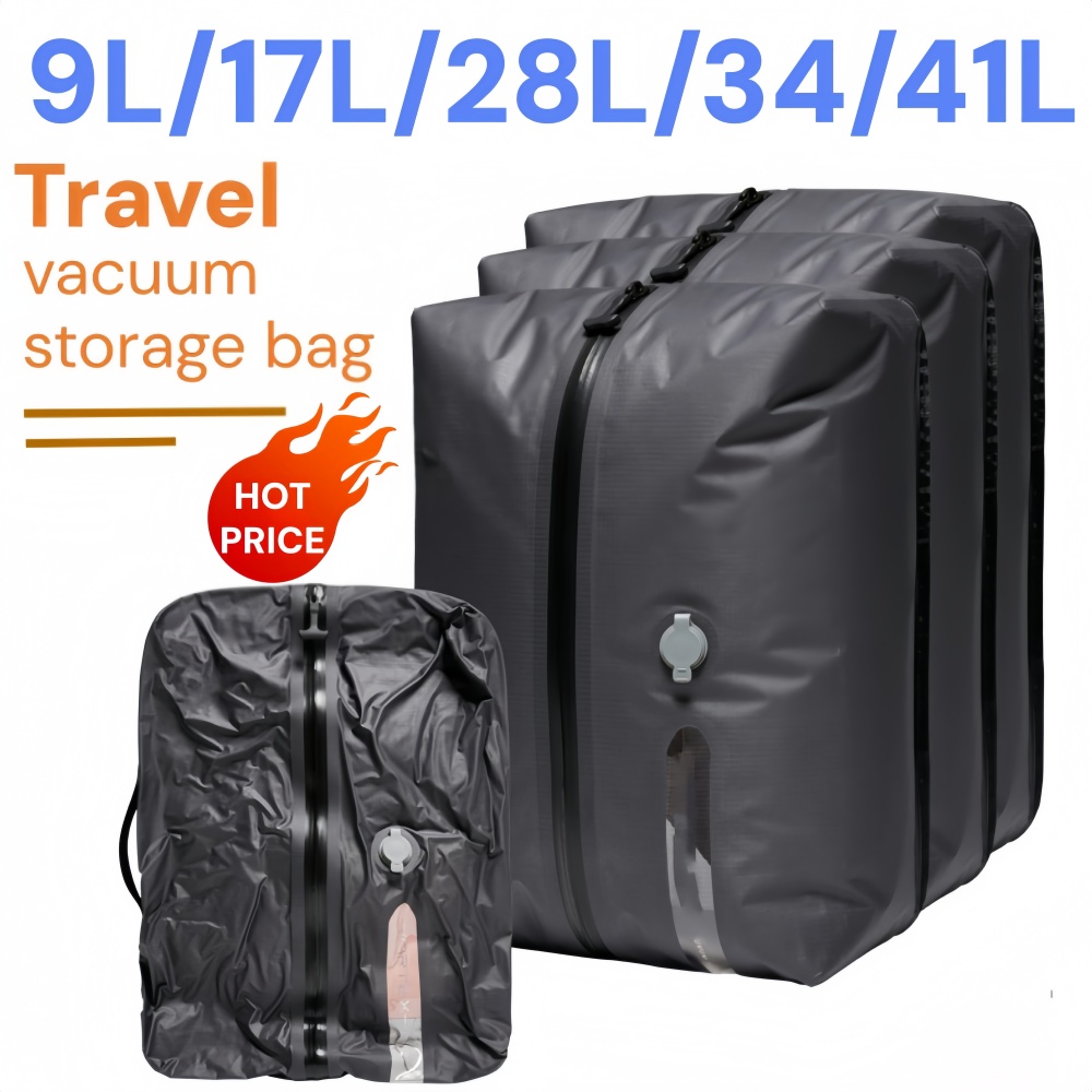 Bolsas de compresión al vacío para exteriores, bolsas de almacenamiento de ropa de viaje para acampar, ligeras, organizador ahorrador de espacio para viajes de senderismo