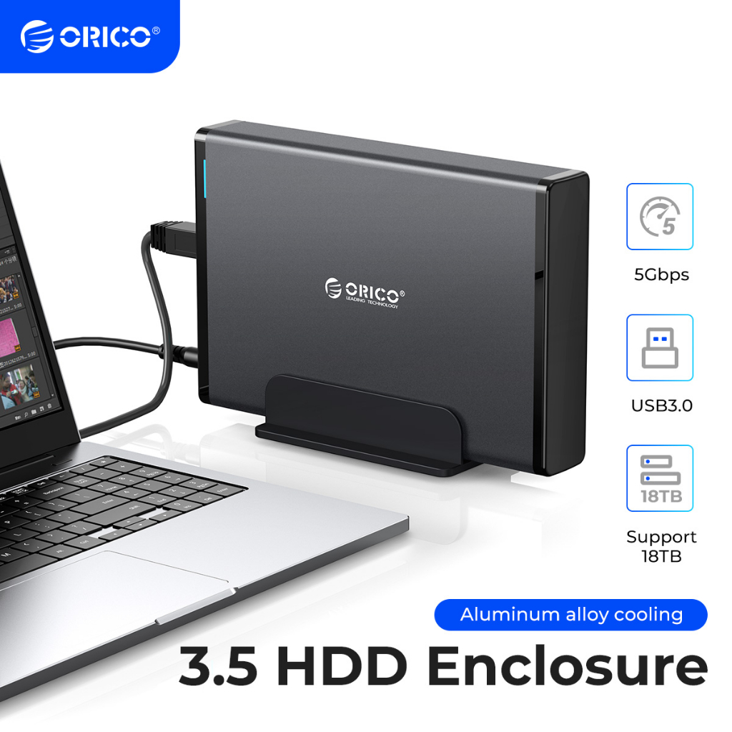 ORICO-carcasa de disco duro externo SATA a USB 3,5, adaptador de 3,0 "para SSD de 2,5" y 3,5 ", para PC