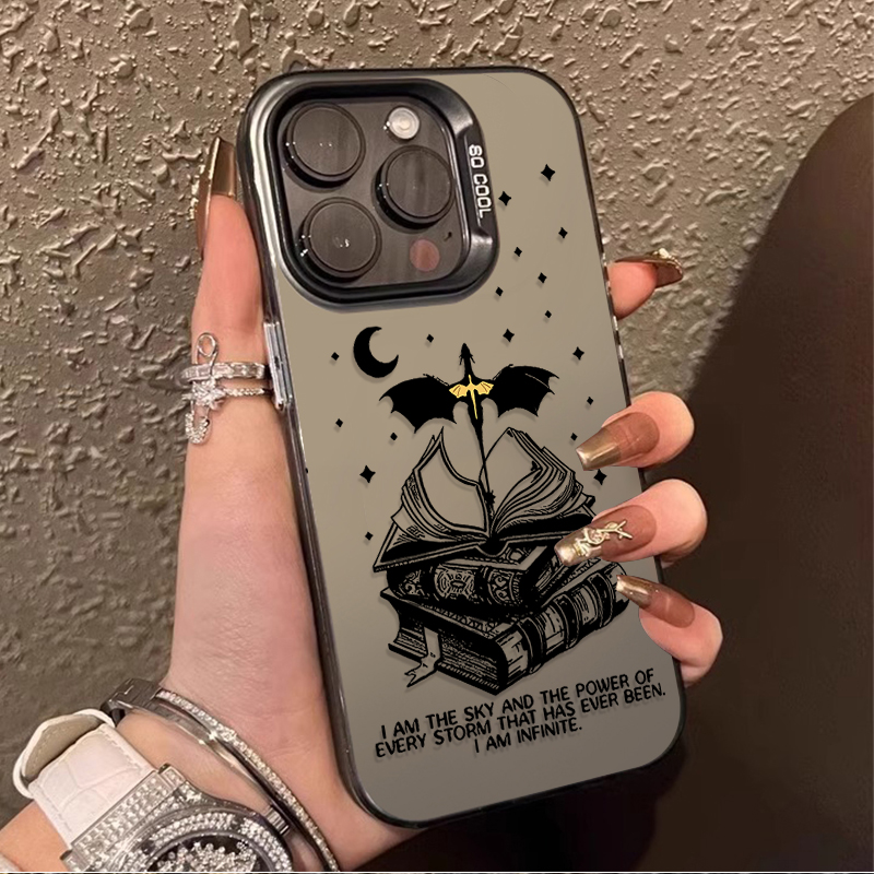 Cool Dragon Wings Matte Plating Case voor iPhone 16E SE4 16 15 12 14 13 11 Pro Max XS X XR 8 7 Plus SE 2020 Telefoon Bumper Cover