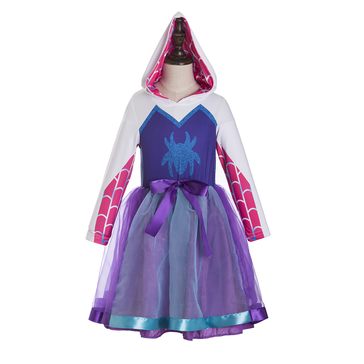 Costume ispirato al ragno fantasma Costume ispirato al ragno Gwen Felpa con cappuccio Spider fantasma Spider Gwen Abiti tutu cosplay Compleanno di ragno