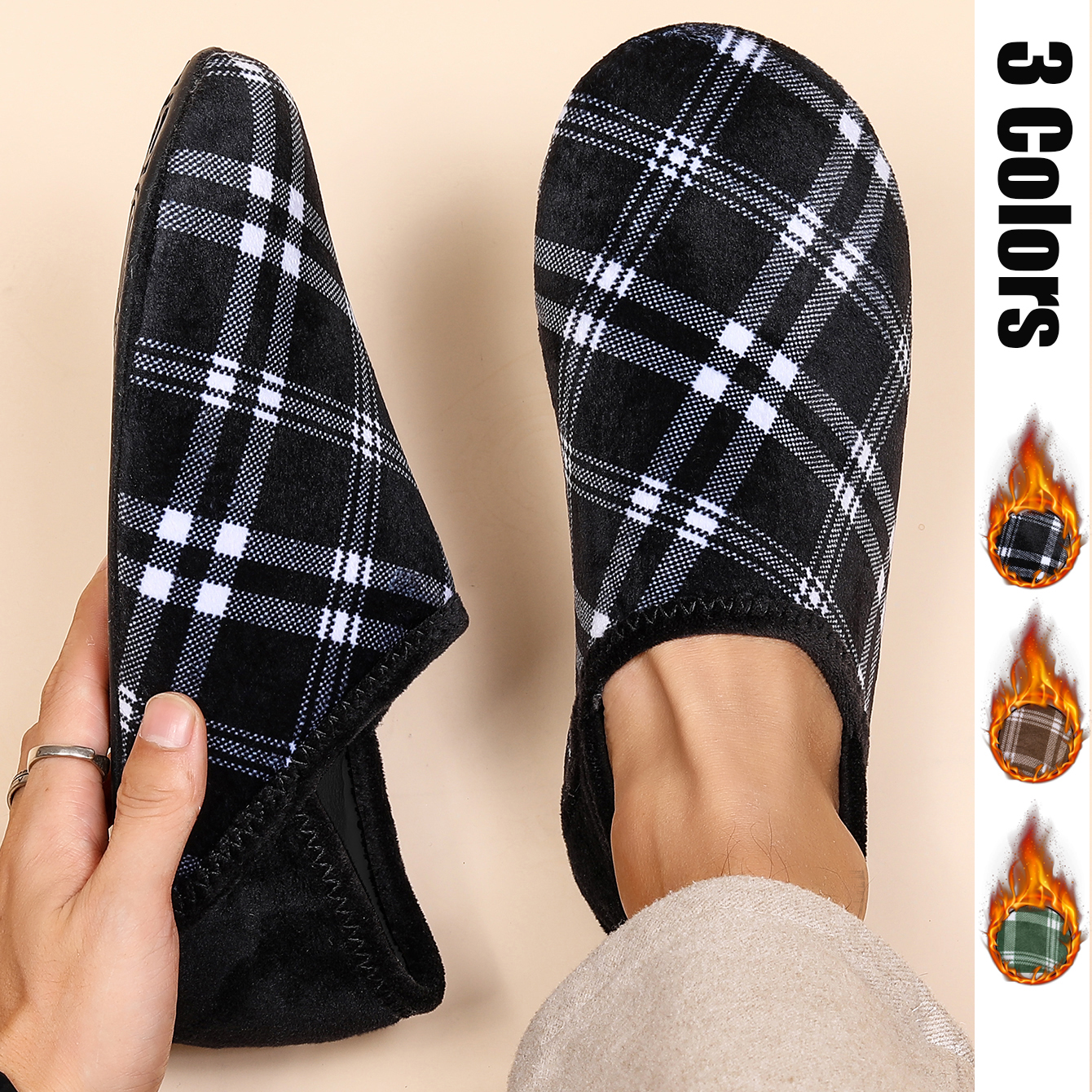 Indoor-Hausschuhe aus Baumwolle, Freizeitschuhe für Herren, rutschfeste, leichte Herrenschuhe mit weichen Sohlen